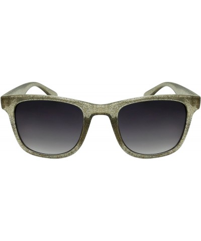 Wayfarer Women's Transparent Glitter Frame Horned Rim Sunglasses 540851GT-AP - Clear Grey Frame - C418EXANNWE $18.52