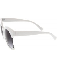 Cat Eye Women's Oversize Semi Rimless Frame Neutral Colored Lens Cat Eye Sunglasses 59mm - White / Lavender - CO17YHQXSKX $18.82