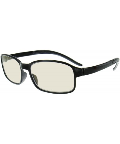 Square Computer Glasses - Square 54mm Lightweight Flexable Frames - Black - C112LNWHW5V $26.93