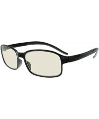 Square Computer Glasses - Square 54mm Lightweight Flexable Frames - Black - C112LNWHW5V $26.93