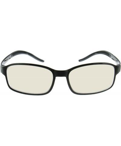 Square Computer Glasses - Square 54mm Lightweight Flexable Frames - Black - C112LNWHW5V $26.93