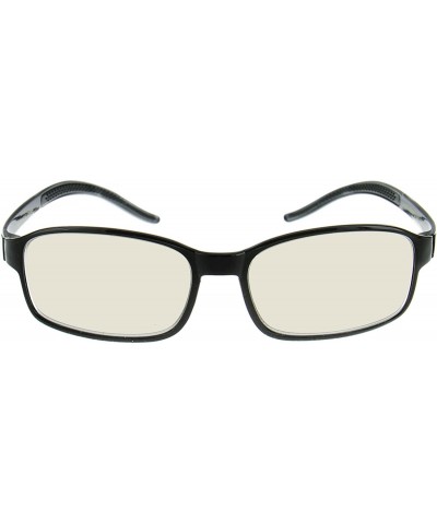 Square Computer Glasses - Square 54mm Lightweight Flexable Frames - Black - C112LNWHW5V $17.01