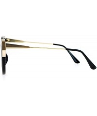 Cat Eye Thick Horn Rim Flat Lens Cat Eye Womens Retro Sunglasses - All Black - CW12NREVKAT $18.83