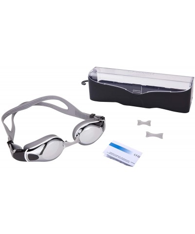 Goggle Anti-Fog Swim Goggles Adjustable Triathlon Swimming Goggles Pool Goggles - Silver - CL18SQGDOUX $13.92