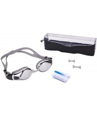 Goggle Anti-Fog Swim Goggles Adjustable Triathlon Swimming Goggles Pool Goggles - Silver - CL18SQGDOUX $13.92