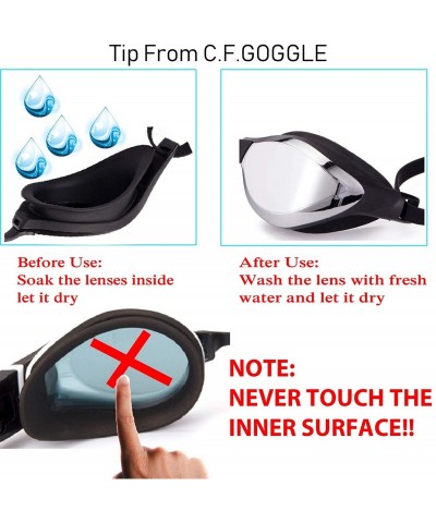 Goggle Anti-Fog Swim Goggles Adjustable Triathlon Swimming Goggles Pool Goggles - Silver - CL18SQGDOUX $13.92