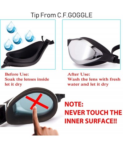 Goggle Anti-Fog Swim Goggles Adjustable Triathlon Swimming Goggles Pool Goggles - Silver - CL18SQGDOUX $26.05