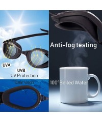 Goggle Anti-Fog Swim Goggles Adjustable Triathlon Swimming Goggles Pool Goggles - Silver - CL18SQGDOUX $26.05
