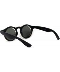 Round Retro Round Circle Lens Flip Up Hipster Keyhole Sunglasses - Matte Black Gold Green - C8196ICG8W5 $24.36