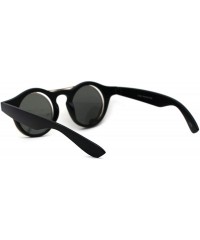 Round Retro Round Circle Lens Flip Up Hipster Keyhole Sunglasses - Matte Black Gold Green - C8196ICG8W5 $10.12