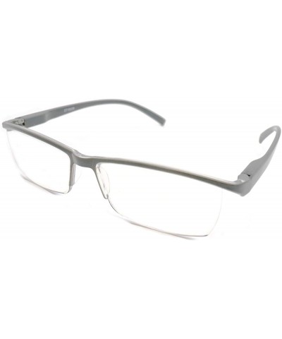 Rimless Super Lightweight Reading Glasses Free Pouch HalfRim - Z1 Shiny Grey - CW18TU8AXLY $21.51