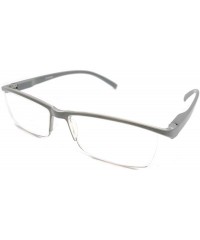 Rimless Super Lightweight Reading Glasses Free Pouch HalfRim - Z1 Shiny Grey - CW18TU8AXLY $33.13