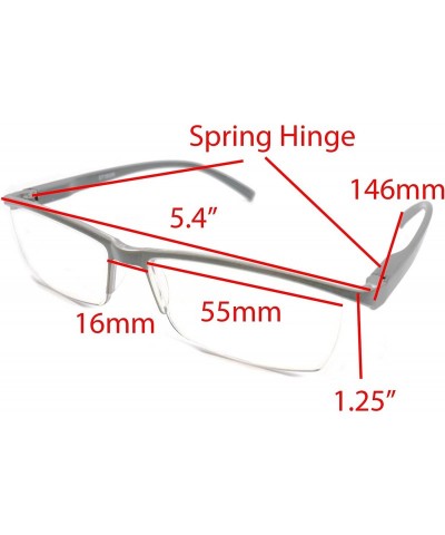 Rimless Super Lightweight Reading Glasses Free Pouch HalfRim - Z1 Shiny Grey - CW18TU8AXLY $33.13
