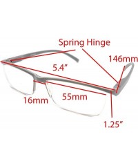 Rimless Super Lightweight Reading Glasses Free Pouch HalfRim - Z1 Shiny Grey - CW18TU8AXLY $21.51