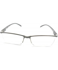 Rimless Super Lightweight Reading Glasses Free Pouch HalfRim - Z1 Shiny Grey - CW18TU8AXLY $33.13