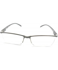 Rimless Super Lightweight Reading Glasses Free Pouch HalfRim - Z1 Shiny Grey - CW18TU8AXLY $21.51