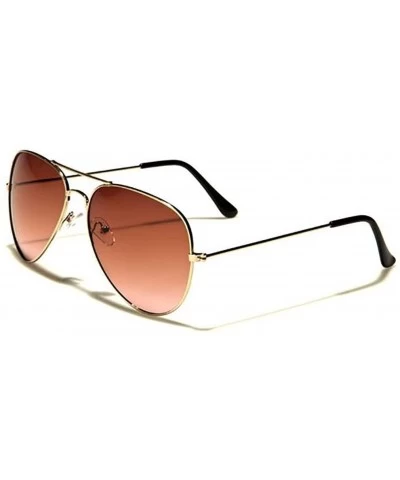 Aviator Gold Aviator Sunglasses - Dark Pink/Gold - C418DNHGLGN $17.39