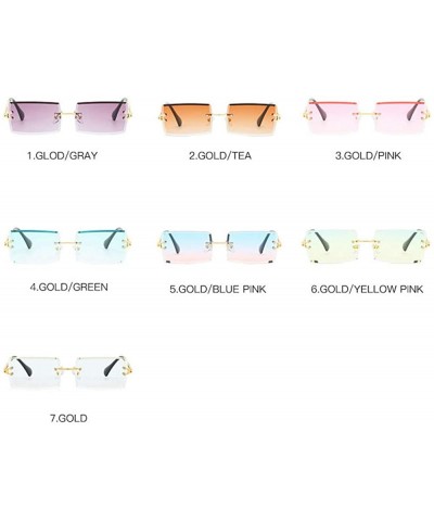 Rimless Rimless Sunglasses Summer Rectangular glasses - Brown - CJ18UCSI96R $22.27