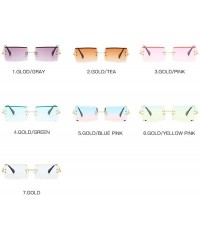 Rimless Rimless Sunglasses Summer Rectangular glasses - Brown - CJ18UCSI96R $22.27