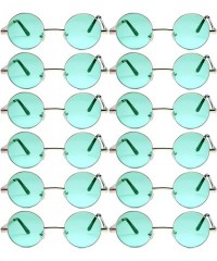Goggle 12 Round Retro Vintage Circle Tint Sunglasses Metal Frame Colored Lens Small lens - Round_43_silv_green_12p - CK189IXG...