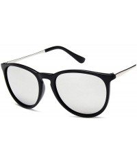 Round Retro Sunglasses Women Men Round Sun Glasses Mirror Lens Man Oculos De Sol Eyewear - Silver - CE197Y6MLS9 $28.06