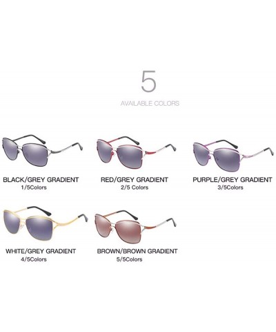 Aviator Women's Sunglasses Gradual Polarization of Outdoor Ultraviolet-proof Sunglasses - C - CW18QNC5A9H $68.91