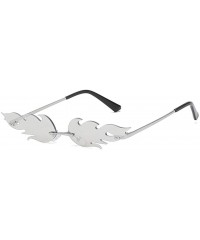 Rimless Fashion Men Women Irregular Shape Sunglasses Glasses Vintage Retro Style - B - CK193XILAT7 $9.61