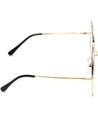Oversized Oversized Huge Sunglasses Big Round Circle Flat Mirror Lens Gold Metal Frame - Gold - C118EYD62LM $22.14