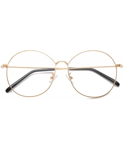 Square Men's and Women's Retro Metal Eyeglass Frame Round Optical Glasses - Rose Gold - C518ND4U8Z2 $22.96