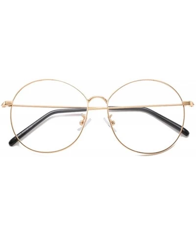 Square Men's and Women's Retro Metal Eyeglass Frame Round Optical Glasses - Rose Gold - C518ND4U8Z2 $20.09