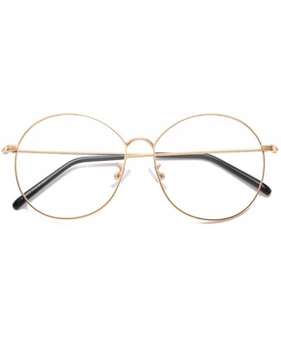 Square Men's and Women's Retro Metal Eyeglass Frame Round Optical Glasses - Rose Gold - C518ND4U8Z2 $20.09