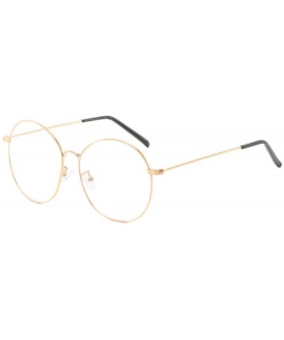 Square Men's and Women's Retro Metal Eyeglass Frame Round Optical Glasses - Rose Gold - C518ND4U8Z2 $13.05