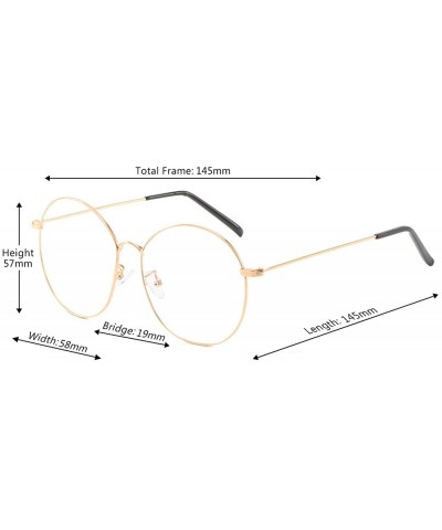 Square Men's and Women's Retro Metal Eyeglass Frame Round Optical Glasses - Rose Gold - C518ND4U8Z2 $20.09