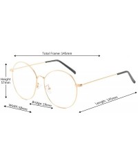 Square Men's and Women's Retro Metal Eyeglass Frame Round Optical Glasses - Rose Gold - C518ND4U8Z2 $20.09