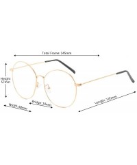 Square Men's and Women's Retro Metal Eyeglass Frame Round Optical Glasses - Rose Gold - C518ND4U8Z2 $13.05