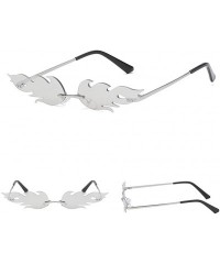 Rimless Fashion Men Women Irregular Shape Sunglasses Glasses Vintage Retro Style - B - CK193XILAT7 $9.61