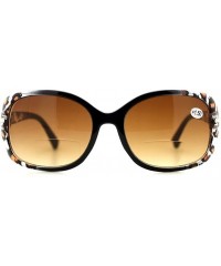 Oval Womens Fashion Bifocal Lens Sunglasses Oval Rectangular Frame UV 400 - Black Brown - CA12EZJOBZ3 $20.15