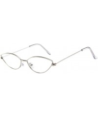 Oval Cat Eye Sunglasses for Women Men Vintage Oval Small Frame Sun Glasses Eyewear (D) - D - C21902TKEK2 $17.82