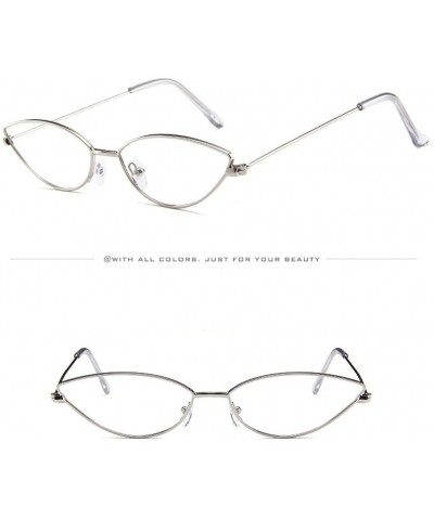 Oval Cat Eye Sunglasses for Women Men Vintage Oval Small Frame Sun Glasses Eyewear (D) - D - C21902TKEK2 $17.82