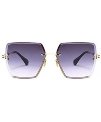 Square Rimless Square Sunglasses Women Fashion 2020 Summer Style Brand Designer Gradient Lens Eyewear UV400 Glass - CE198OD9G...