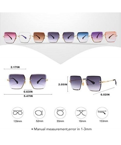 Square Rimless Square Sunglasses Women Fashion 2020 Summer Style Brand Designer Gradient Lens Eyewear UV400 Glass - CE198OD9G...