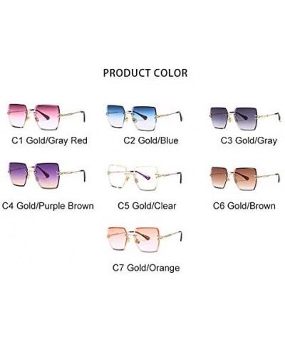 Square Rimless Square Sunglasses Women Fashion 2020 Summer Style Brand Designer Gradient Lens Eyewear UV400 Glass - CE198OD9G...