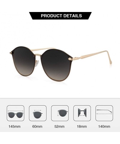 Oversized Cat Eye Sunglasses for Women Oversized Mirrored UV Protection Metal Frame Sunglasses for Traveling Driving - Grey -...
