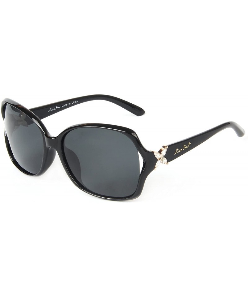 Oversized Oversized Women Sunglasses Uv400 Protection Polarized Sunglasses lsp6210 - Black - CR120YRD2RX $50.19