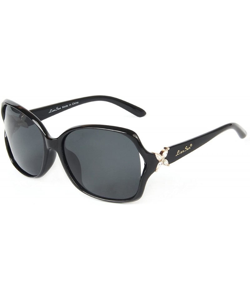 Oversized Oversized Women Sunglasses Uv400 Protection Polarized Sunglasses lsp6210 - Black - CR120YRD2RX $32.56