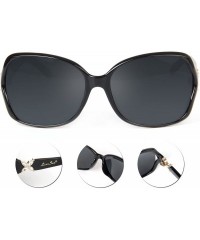 Oversized Oversized Women Sunglasses Uv400 Protection Polarized Sunglasses lsp6210 - Black - CR120YRD2RX $50.19