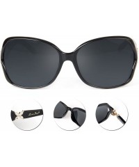 Oversized Oversized Women Sunglasses Uv400 Protection Polarized Sunglasses lsp6210 - Black - CR120YRD2RX $32.56