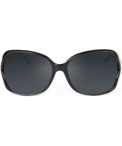 Oversized Oversized Women Sunglasses Uv400 Protection Polarized Sunglasses lsp6210 - Black - CR120YRD2RX $50.19