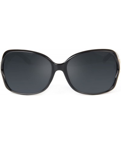 Oversized Oversized Women Sunglasses Uv400 Protection Polarized Sunglasses lsp6210 - Black - CR120YRD2RX $32.56