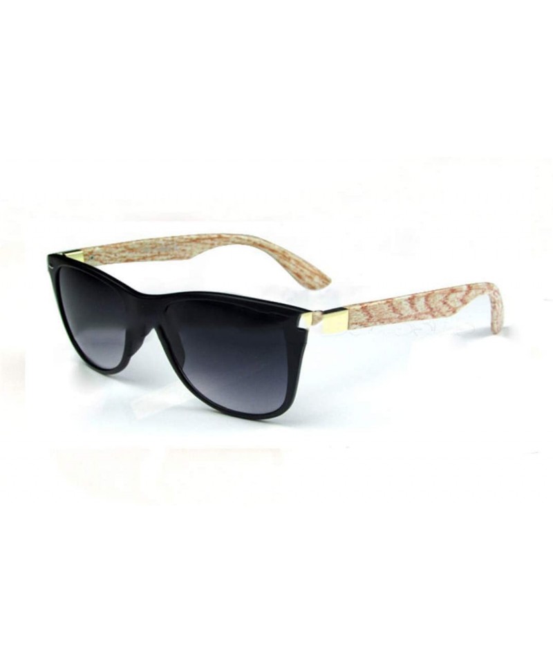 Square Coating Eye Men Wood Bamboo Women Printed Wrap 52MM Sunglasses - C6 No Logo - CE18M3NG4MR $29.49